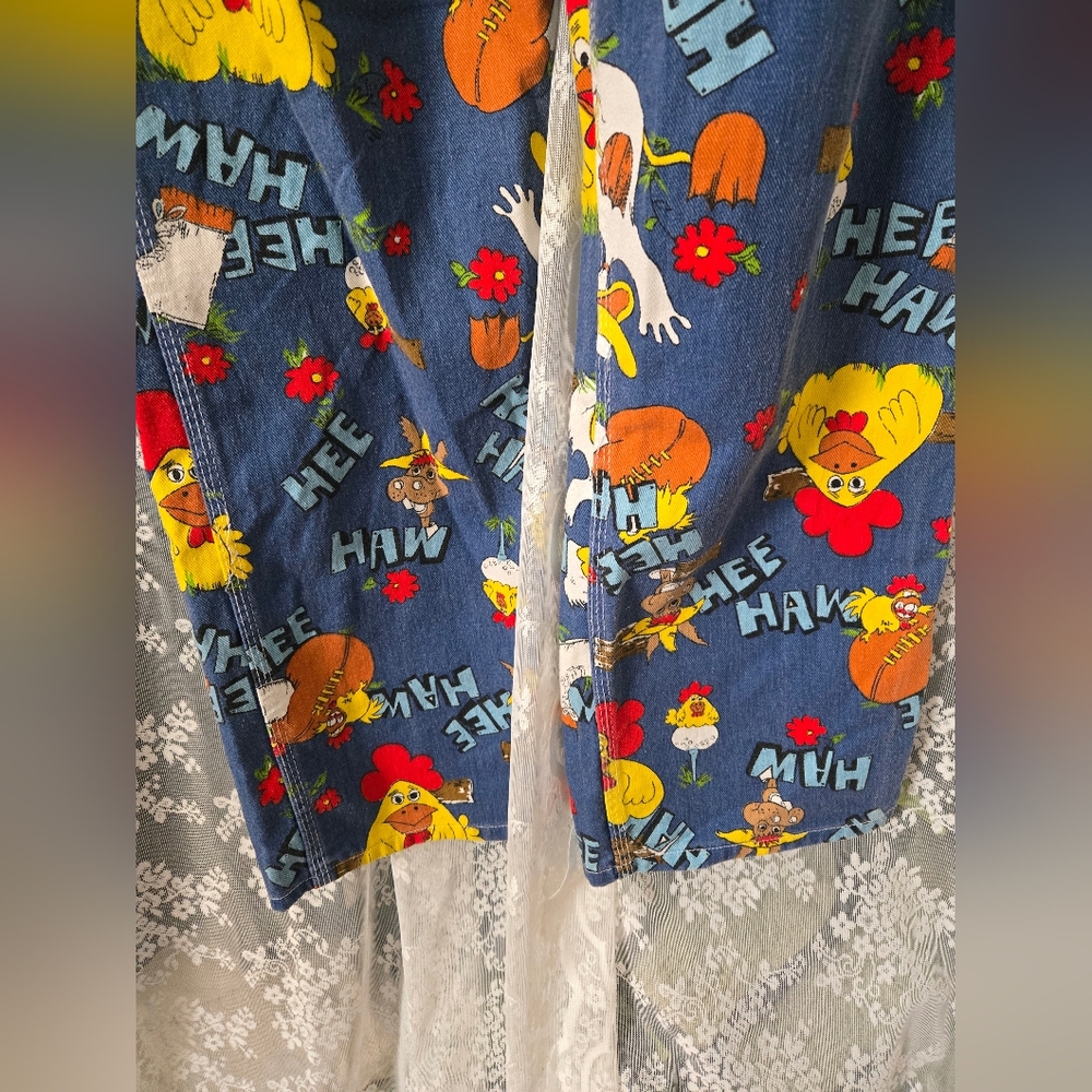 Vintage RARE 1970s Liberty "HEE HAW" Print Denim Overalls - Picture 11 of 15
